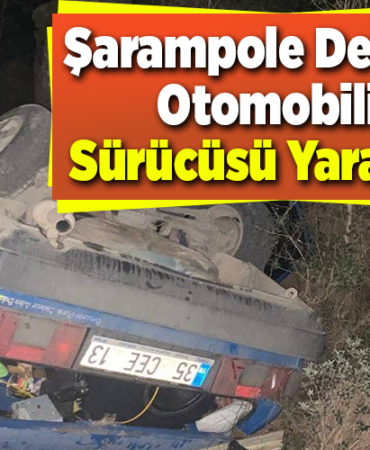Şarampole Devrilen Otomobilin Sürücüsü Yaralandı