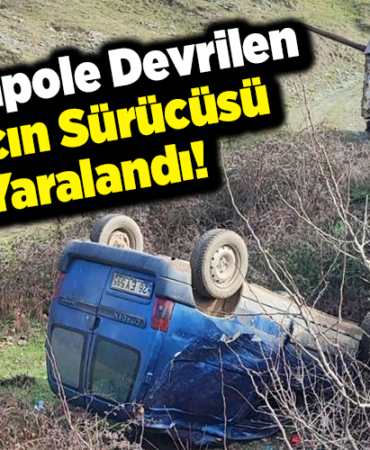 Şarampole devrilen panelvanın sürücüsü yaralandı