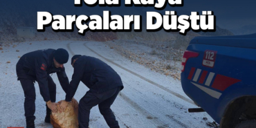 Yola kaya parçaları düştü