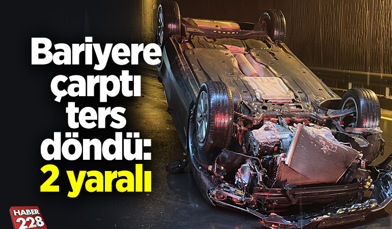 Bariyere çarpan otomobildeki 2 kişi yaralandı