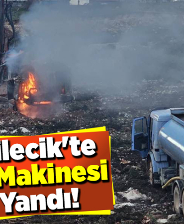 Bilecik'te İş Makinesi Yandı!