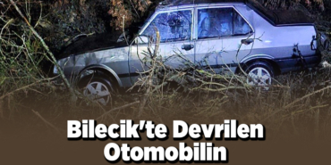 Bilecik'te devrilen otomobilin sürücüsü yaralandı