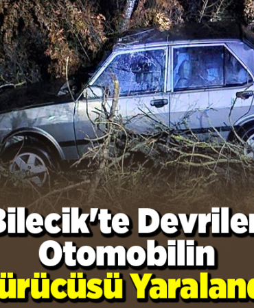Bilecik'te devrilen otomobilin sürücüsü yaralandı
