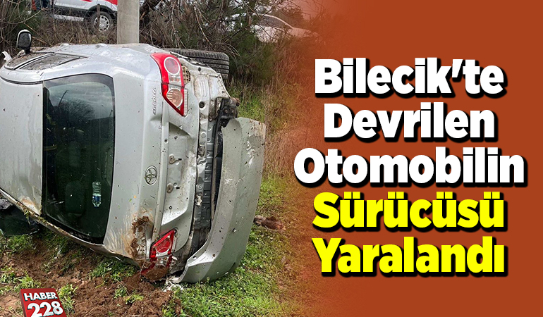 Bilecik’te devrilen otomobilin sürücüsü yaralandı
