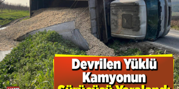 Bilecik'te devrilen yüklü kamyonun sürücüsü yaralandı