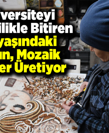 Üniversiteyi 2 yıl önce birincilikle bitiren 54 yaşındaki kadın, mozaik eserler üretiyor