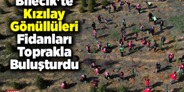 Bilecik'te Kızılay gönüllüleri fidanları toprakla buluşturdu