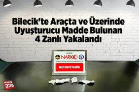 Bilecik'te araçta ve üzerinde uyuşturucu madde bulunan 4 zanlı yakalandı