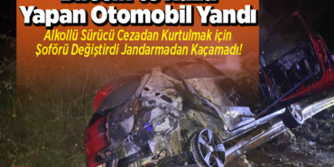 Bilecik'te kaza yapan otomobil yandı