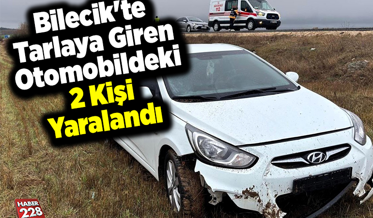 Bilecik’te tarlaya giren otomobildeki 2 kişi yaralandı