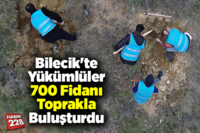 Bilecik'te yükümlüler 700 fidanı toprakla buluşturdu