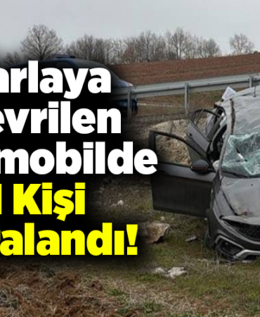 Tarlaya Devrilen Otomobilde 1 Kişi Yaralandı!