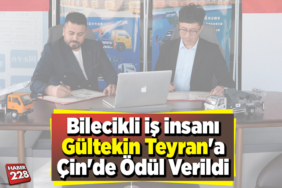 Bilecikli İş İnsanı Gültekin Teyran'a Çin'de Ödül Verildi