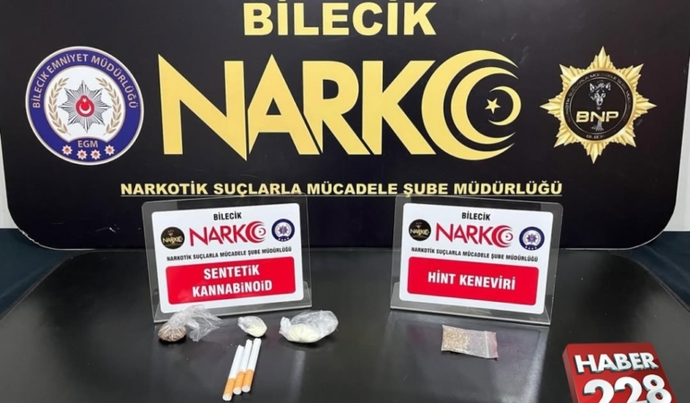 Bilecik’te üzerinde uyuşturucu madde bulunan zanlı gözaltına alındı