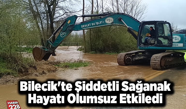 Bilecik’te şiddetli sağanak hayatı olumsuz etkiledi