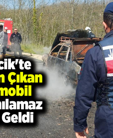 Bilecik'te yangın çıkan otomobil kullanılamaz hale geldi