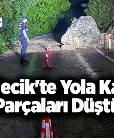 Bilecik'te yola düşen kaya parçaları düştü!
