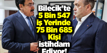 Bilecik'te 5 bin 547 iş yerinde 75 bin 685 kişi istihdam ediyor!