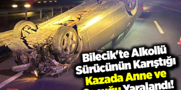Bilecik'te alkollü sürücünün karıştığı kazada anne ve çocuğu yaralandı