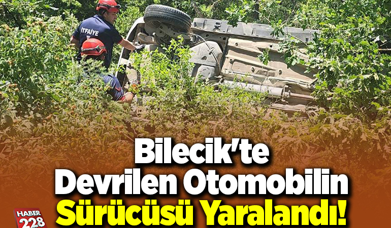 Bilecik’te devrilen otomobilin sürücüsü yaralandı
