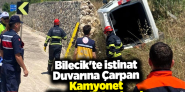 Bilecik'te istinat duvarına çarpan kamyonet sürücüsü yaralandı