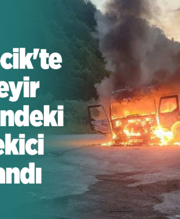 Bilecik'te seyir halindeki çekici yandı