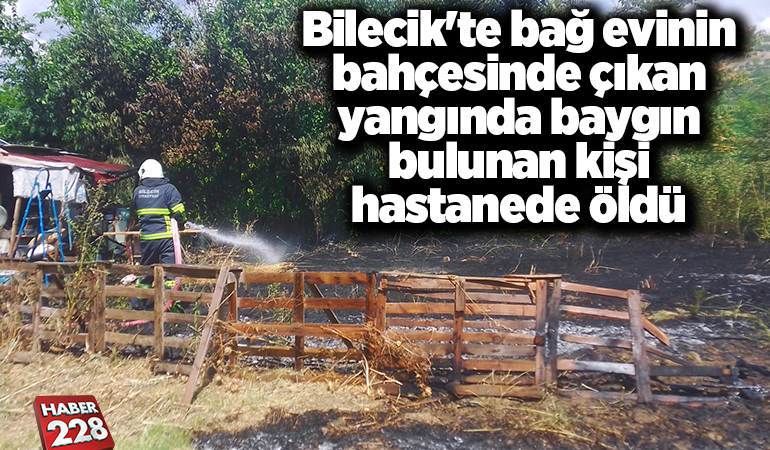 Bilecik’te bağ evinin bahçesinde çıkan yangında baygın bulunan kişi hastanede öldü