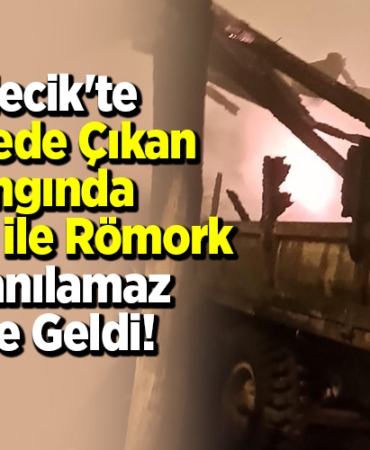 Bilecik'te bahçede çıkan yangında ambar ile römork kullanılamaz hale geldi