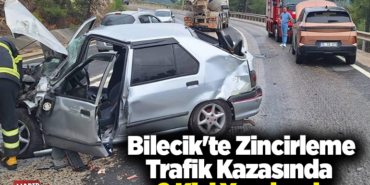 Bilecik'te zincirleme trafik kazasında 2 kişi yaralandı