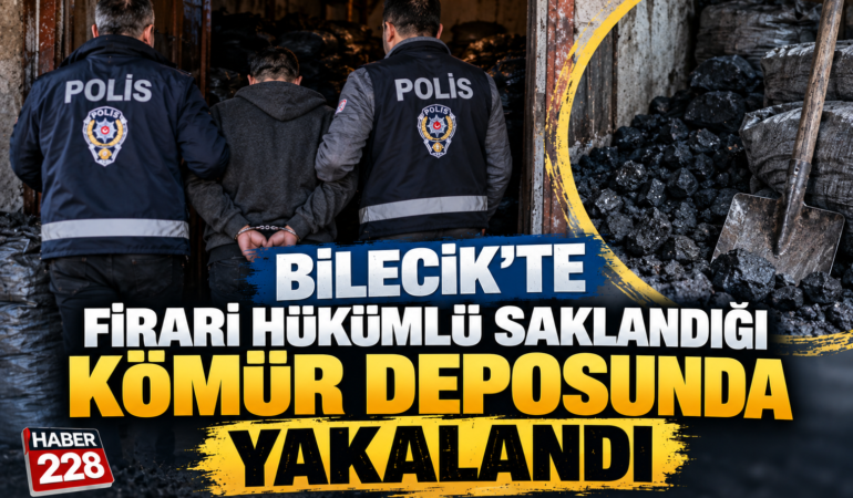 Bilecik’te firari hükümlü saklandığı kömür deposunda yakalandı