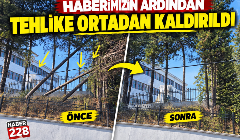 Haberimizin Ardından Harekete Geçildi: Okul Önündeki Tehlike Ortadan Kaldırıldı
