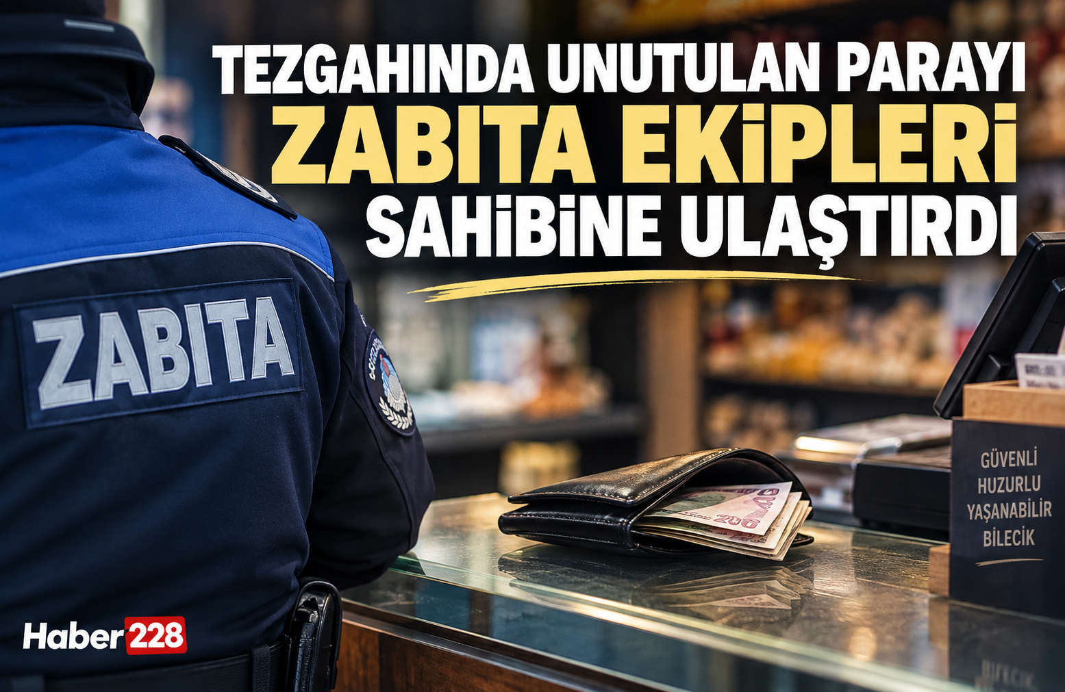 TEZGAHINDA UNUTULAN PARAYI ZABITA EKİPLERİ SAHİBİNE ULAŞTIRDI